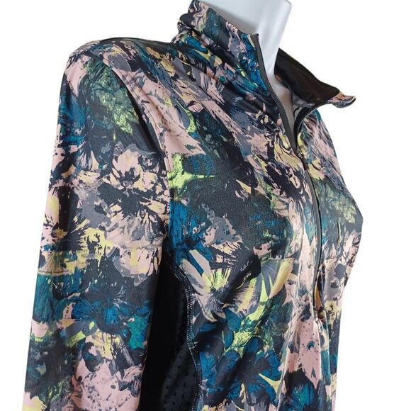 Victoria’s Secret VSX Knockout Floral Jacket M Zip Mesh Back Thumbholes Athletic - Picture 4 of 10